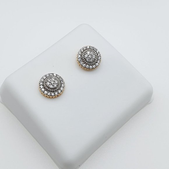 14K Gold Plated Cubic Zircon Earrings, INUS1BR143 - Picture 6 of 9